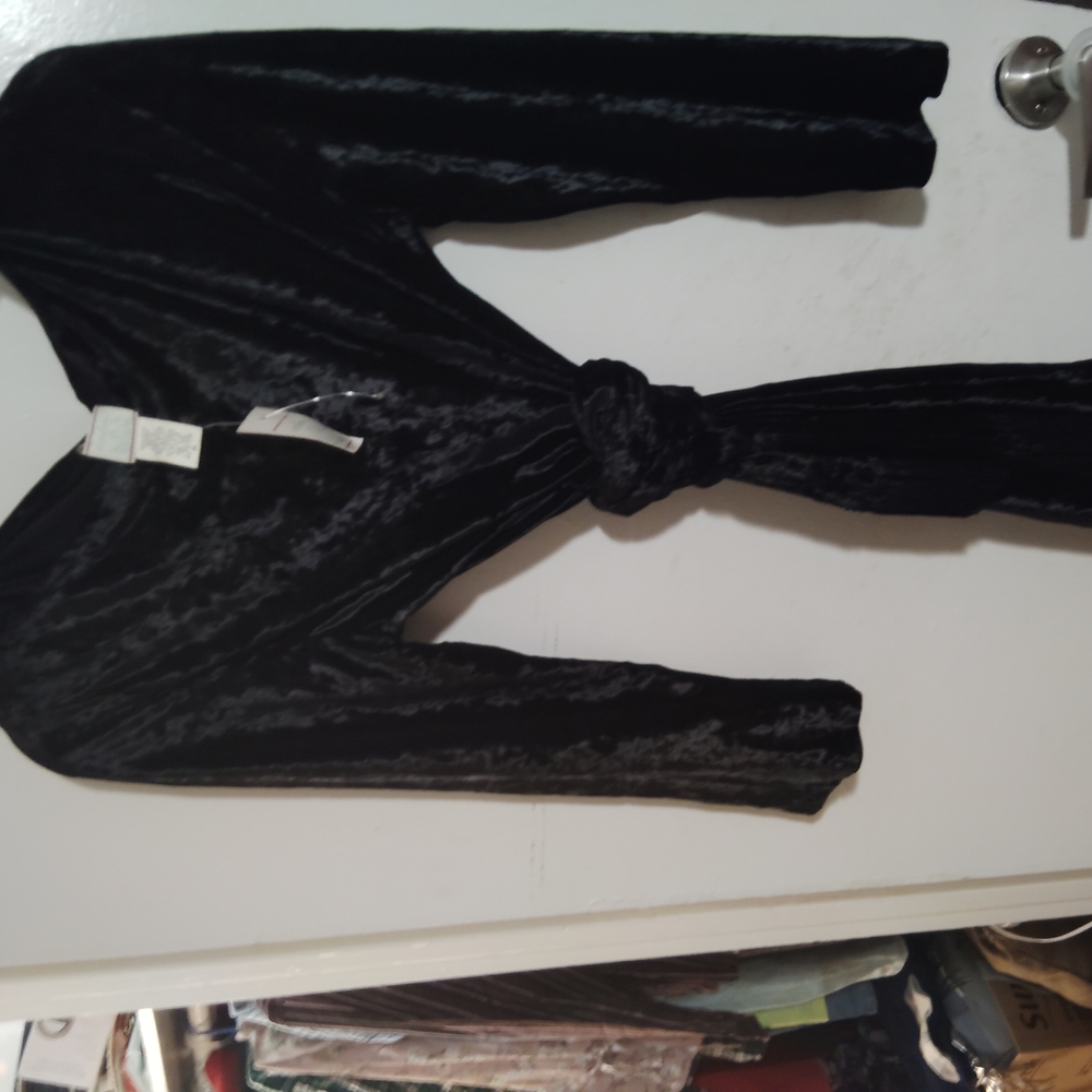 Black Velvet Wrap Dress